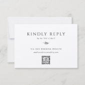 Elegante olijfboom tak minimalistische bruiloft RSVP kaartje (Voorkant)