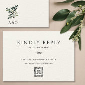 Elegante olijfboom tak minimalistische bruiloft RSVP kaartje
