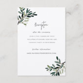 Elegante Olijfboomtak bruiloft Informatiekaartje (Voorkant)