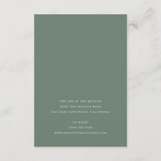 Elegante Olijfboomtak bruiloft Informatiekaartje (Achterkant)