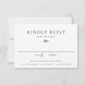 Elegante Olijfboomtak Minimalistische Trouwdag RSVP Kaartje (Voorkant)