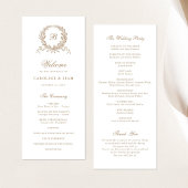 Elegante Olijfeik  krans gouden bruiloft Programmakaart