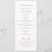 Elegante Olijfeik  krans gouden bruiloft Programmakaart (Achterkant)