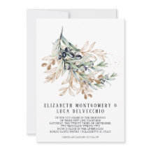 Elegante olijfgaard | Boho botanische uitnodiging