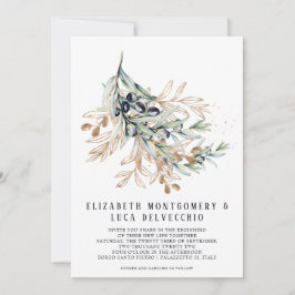 Elegante olijfgaard | Boho botanische uitnodiging