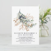 Elegante olijfgaard | Boho botanische uitnodiging (Staand voorkant)