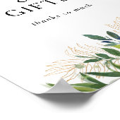 Elegante olijfgroen blad kaarten en cadeaus bord poster (Hoek)