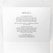 Elegante Olijfgroen Bruiloft Alles In Een Drievoud Drieluik Uitnodiging (Binnenzijde eerst)