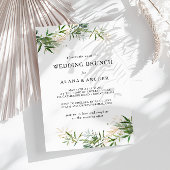 Elegante Olijfgroen Bruiloft Brunch Uitnodiging