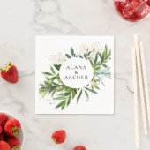 Elegante olijfgroen bruiloft servetten (Insitu)