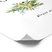 Elegante olijfgroen guestbook bord poster (Hoek)