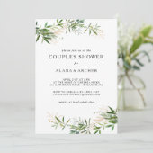 Elegante Olijfgroen Koppels Douche uitnodiging (Staand voorkant)