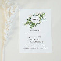 Elegante Olijfgroen Menu Keuze RSVP-kaart