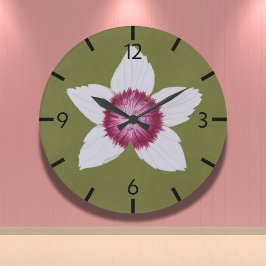 Elegante olijfgroen moderne Clematis met de hand g Grote Klok