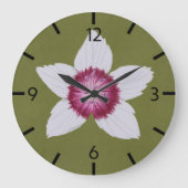 Elegante olijfgroen moderne Clematis met de hand g Grote Klok (Voorkant)