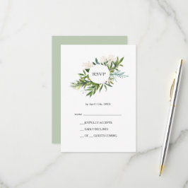 Elegante Olijfgroen RSVP-kaart RSVP Kaartje