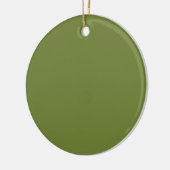 Elegante Olijfgroen Solid Christmas Keramisch Ornament (Links)
