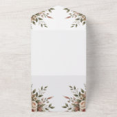 Elegante Olijfgroen & Witte Bloemen Hoek Trouwen All In One Uitnodiging (Buitenkant)