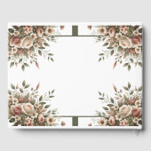 Elegante Olijfgroen & Witte Bloemen Hoek Trouwen Gastenboek (Achterkant)