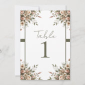 Elegante Olijfgroen & Witte Bloemen Hoek Trouwen Kaart (Achterkant)