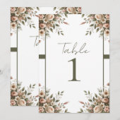 Elegante Olijfgroen & Witte Bloemen Hoek Trouwen Kaart (Voorkant / Achterkant)