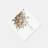 Elegante Olijfgroen & Witte Bloemen Hoek Trouwen Servet (Hoek)