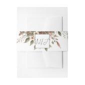 Elegante Olijfgroen & Witte Bloemen Hoek Trouwen Uitnodigingen Wikkel (Voorkant Voorbeeld)