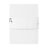 Elegante Olijfgroen & Witte Bloemen Hoek Trouwen Uitnodigingen Wikkel (Achterkant Voorbeeld)