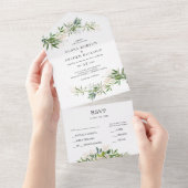 Elegante olijfgroene afdichting en verzend all in one uitnodiging (Afscheurbaar)