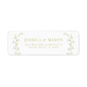 Elegante olijfgroene bloemen retour adreslabels etiket (Voorkant)