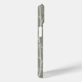 Elegante olijfgroene bloemensilhouet Case-Mate iPhone case (Achterkant / Rechts)
