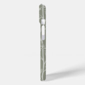 Elegante olijfgroene bloemensilhouet Case-Mate iPhone case (Achterkant / Links)