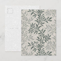 Elegante Olijfgroene Botanische Blad Wingerd Kunst
