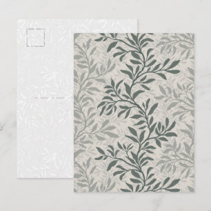 Elegante Olijfgroene Botanische Blad Wingerd Kunst Briefkaart