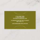 Elegante Olijfgroene Chauffeur Driver Visitekaartje (Achterkant)