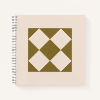 Elegante olijfgroene en crème geometrische notitie notitieboek