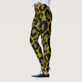 Elegante olijfgroene en zwarte luipaardprint leggings (Links)