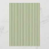 Elegante olijfgroene gestreepte trouwuitnodiging kaart (Achterkant)