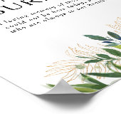 Elegante Olijfgroene Kaars Branden Bruiloft Poster (Hoek)