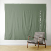 Elegante Olijfgroene Minimalist Wandkleed (In Situ (horizontaal))