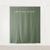 Elegante Olijfgroene Minimalist Wandkleed (Voorkant)
