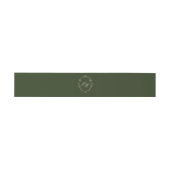 Elegante Olijfgroene Monogram Huwelijk Uitnodigingen Wikkel (Vlak)