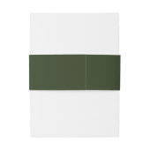 Elegante Olijfgroene Monogram Huwelijk Uitnodigingen Wikkel (Achterkant Voorbeeld)