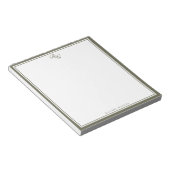 Elegante olijfgroene monogram twee rand notitieblok (Schuin)