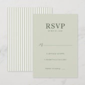 Elegante Olijfgroene RSVP Kaart (Voorkant / Achterkant)