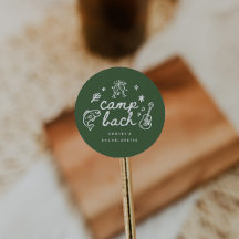 Elegante olijfgroene script camp bachelorette