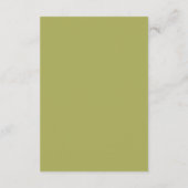Elegante Olijfgroene Script Trouwinformatie Informatiekaartje (Achterkant)