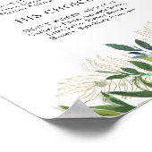 Elegante olijfgroene signatuurdranken sign poster (Hoek)