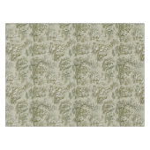 Elegante olijfgroene toile de jouy bedrukt tafelkleed (Voorkant (Horizontaal))
