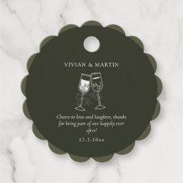 Elegante Olijfhout Groene bruiloft Bedankjes Labels